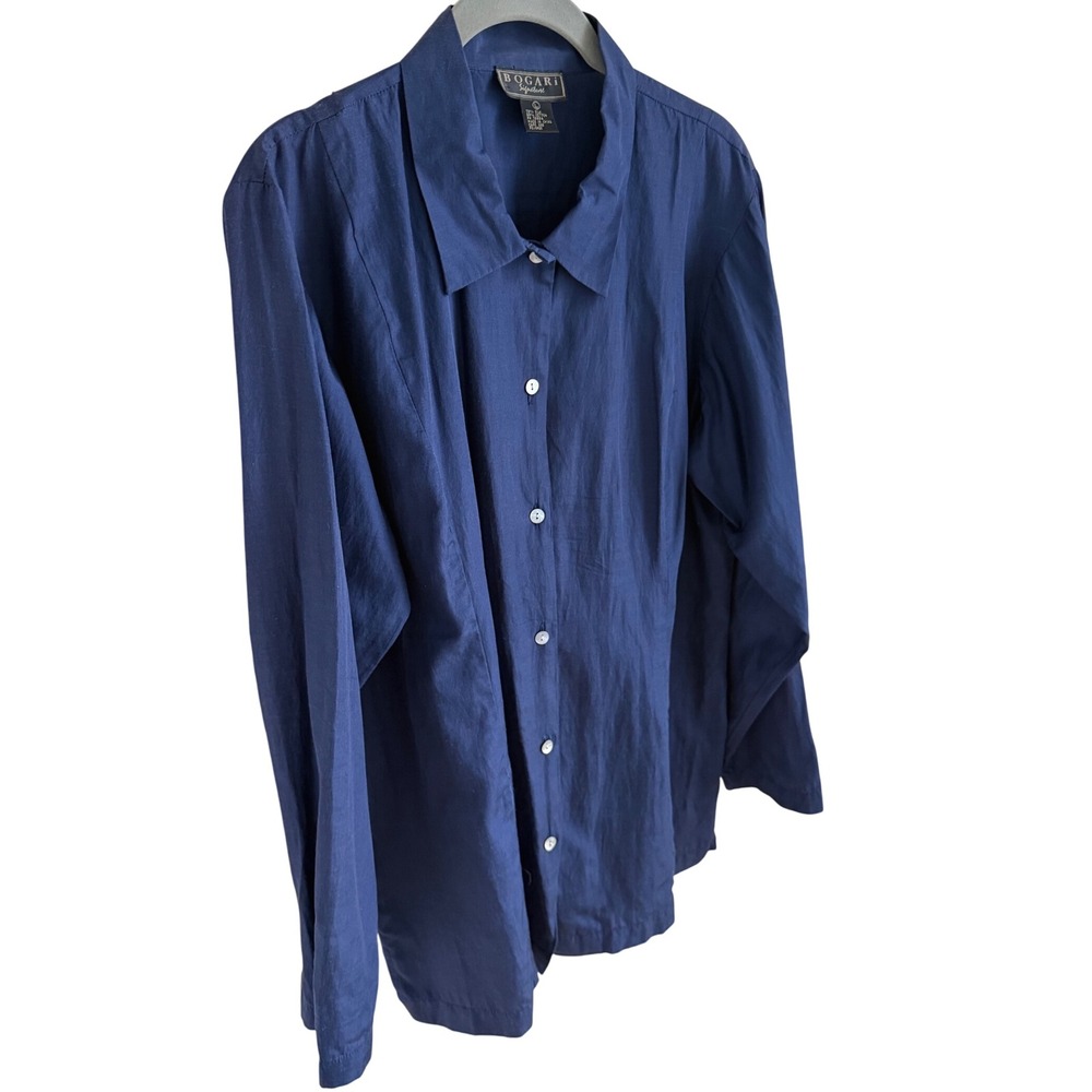 Bogari Signature Navy Button‎ Front Shirt M - Picture 2 of 4